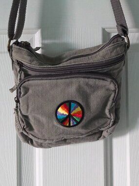 Mossimo Crossbody Bag With Peace Patch